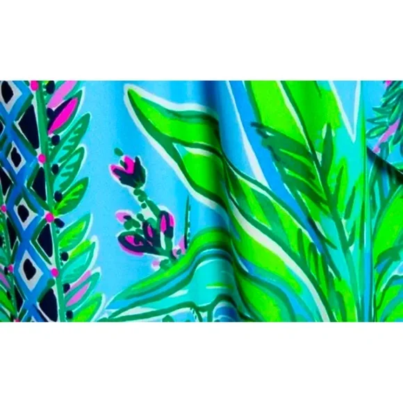 NWT LILLY PULITZER 2,4 CHYANNA PORTO BLUE BAMBOO FOREST New in original package - Picture 8 of 9